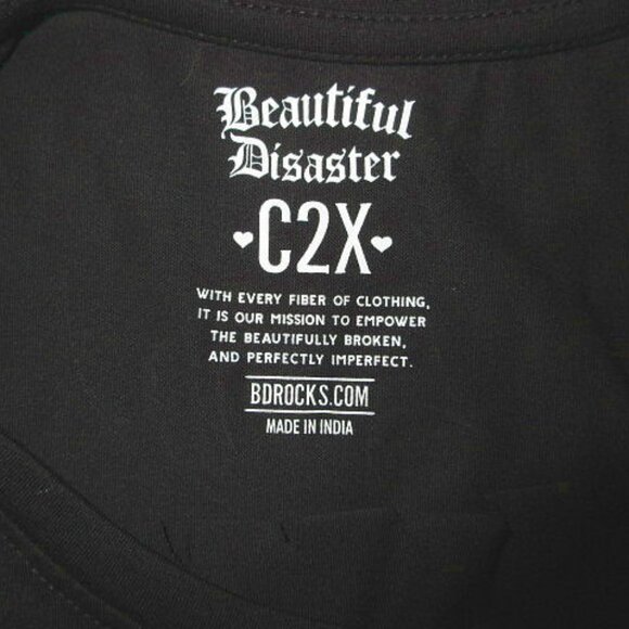 Beautiful Disaster Don't Judge Me T-Shirt Size 2X Slashed Moody Grunge Baddie - Picture 4 of 9